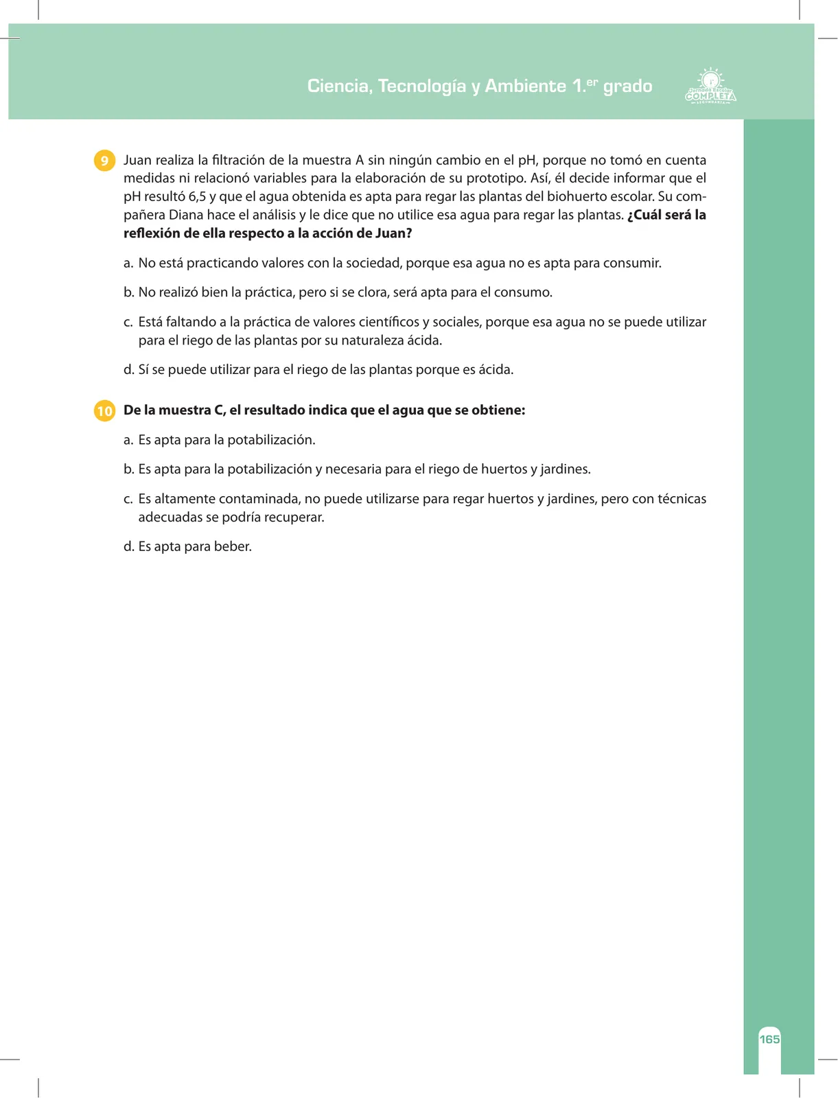 Miniatura página 165 de Ciencia, Tecnología y Ambiente 1. Cuaderno de reforzamiento pedagógico - JEC · 2016
