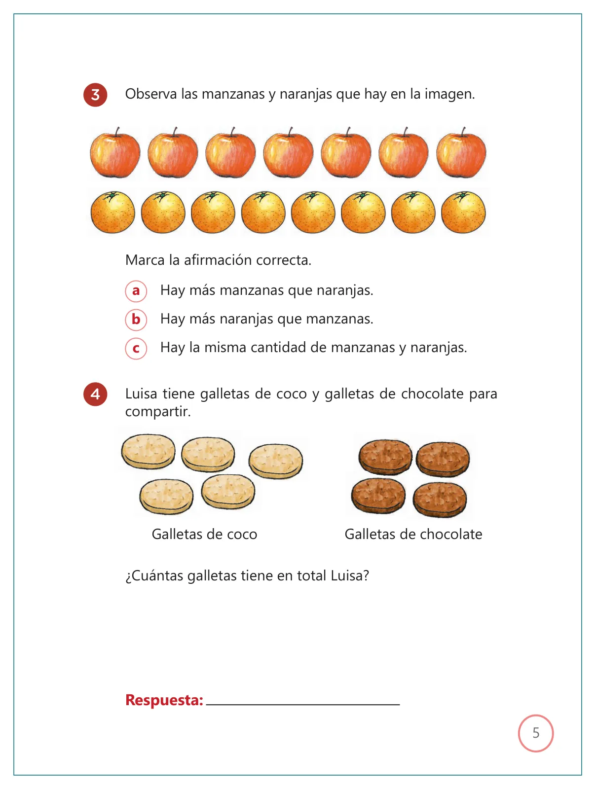 Página 5 de Kit de evaluación Entrada 1 Demostrando lo que aprendimos : Matemática, primer trimestre, Segundo grado - Primaria · 2019