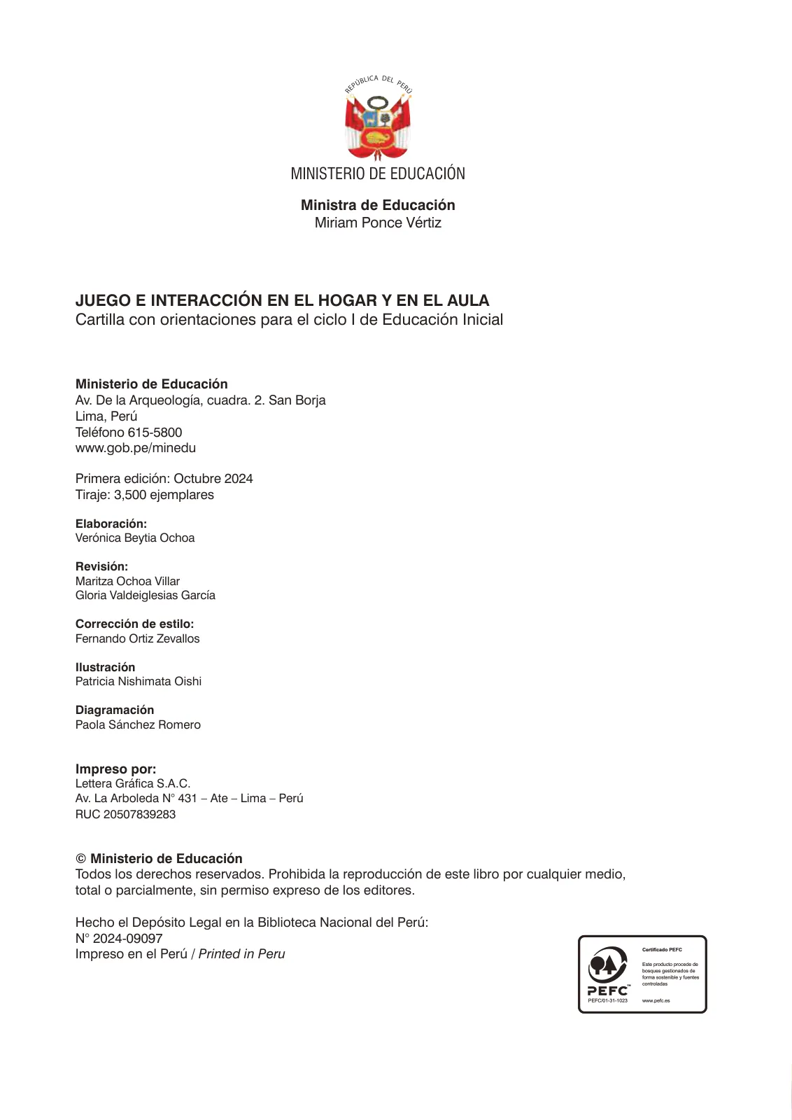 Página 4 de Juego e interacción en el hogar y en el aula. Cartilla con orientaciones para el Ciclo I de Educación Inicial · 2024