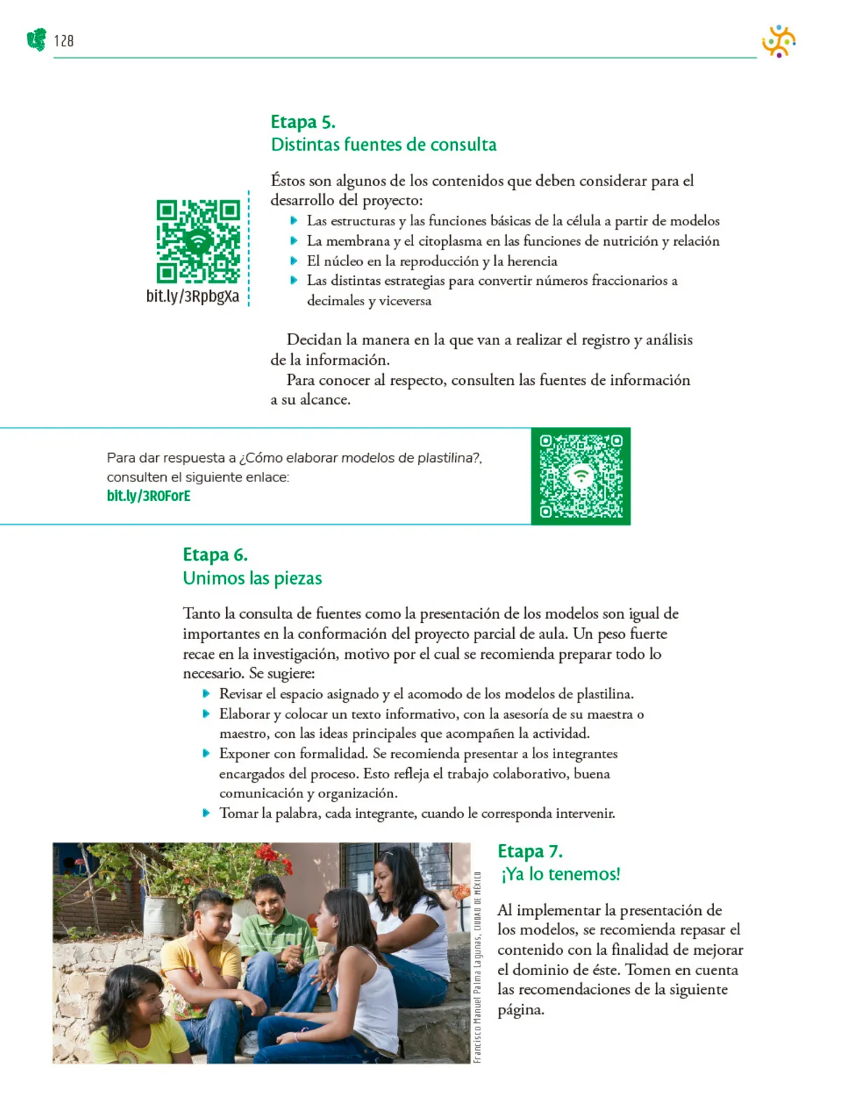 Página 129 de Colección Ximhai. Nuestro libro de Proyectos. Tomo II. Libro de Educación Telesecundaria Grado 1° Ciclo Escolar 2025 - 2026