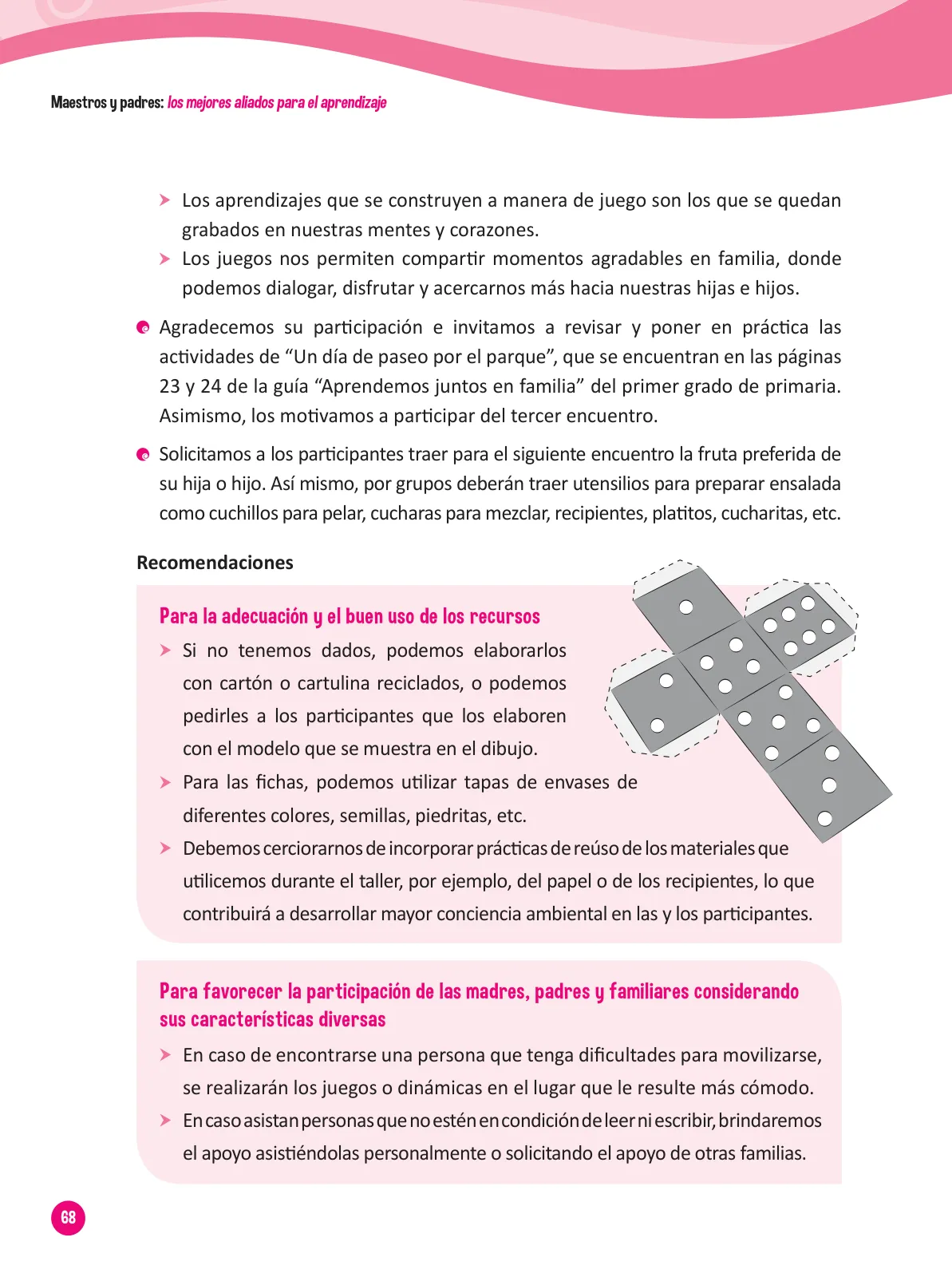 Página 70 de Guía para el trabajo docente con las familias del ciclo III de Primaria · 2016