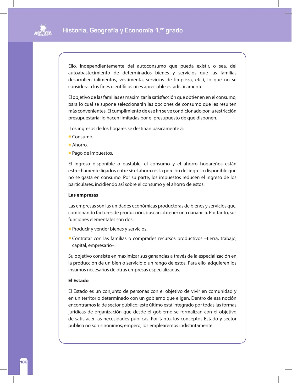 Página 186 de Historia, Geografía y Economía 1 : cuaderno de reforzamiento pedagógico - JEC · 2016