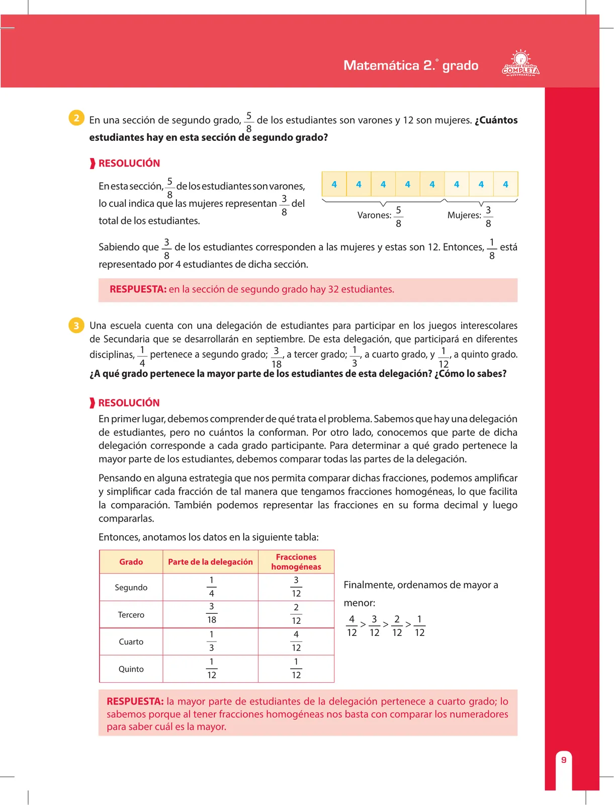Miniatura página 9 de Matemática 2 : cuaderno de reforzamiento pedagógico - JEC · 2016