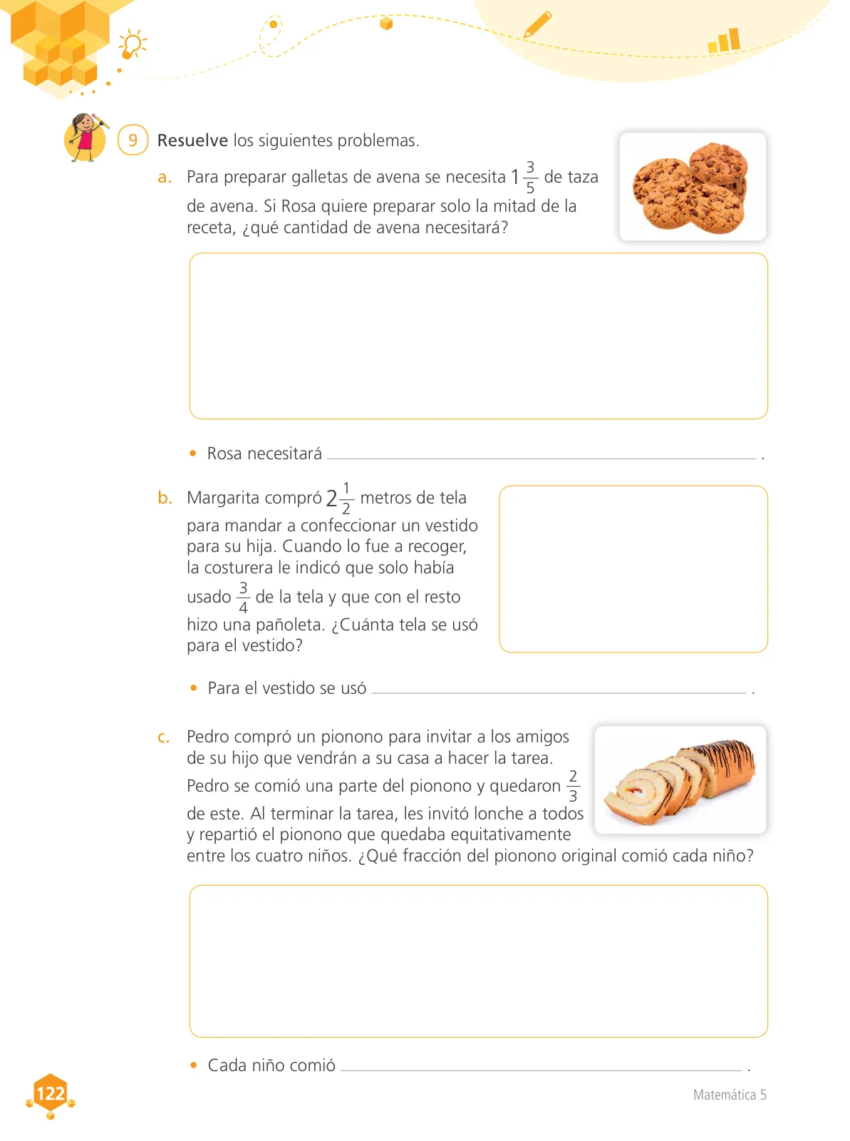 Página 123 de Matemática 5 : cuaderno de trabajo para quinto grado de Educación Primaria 2018 · 2018
