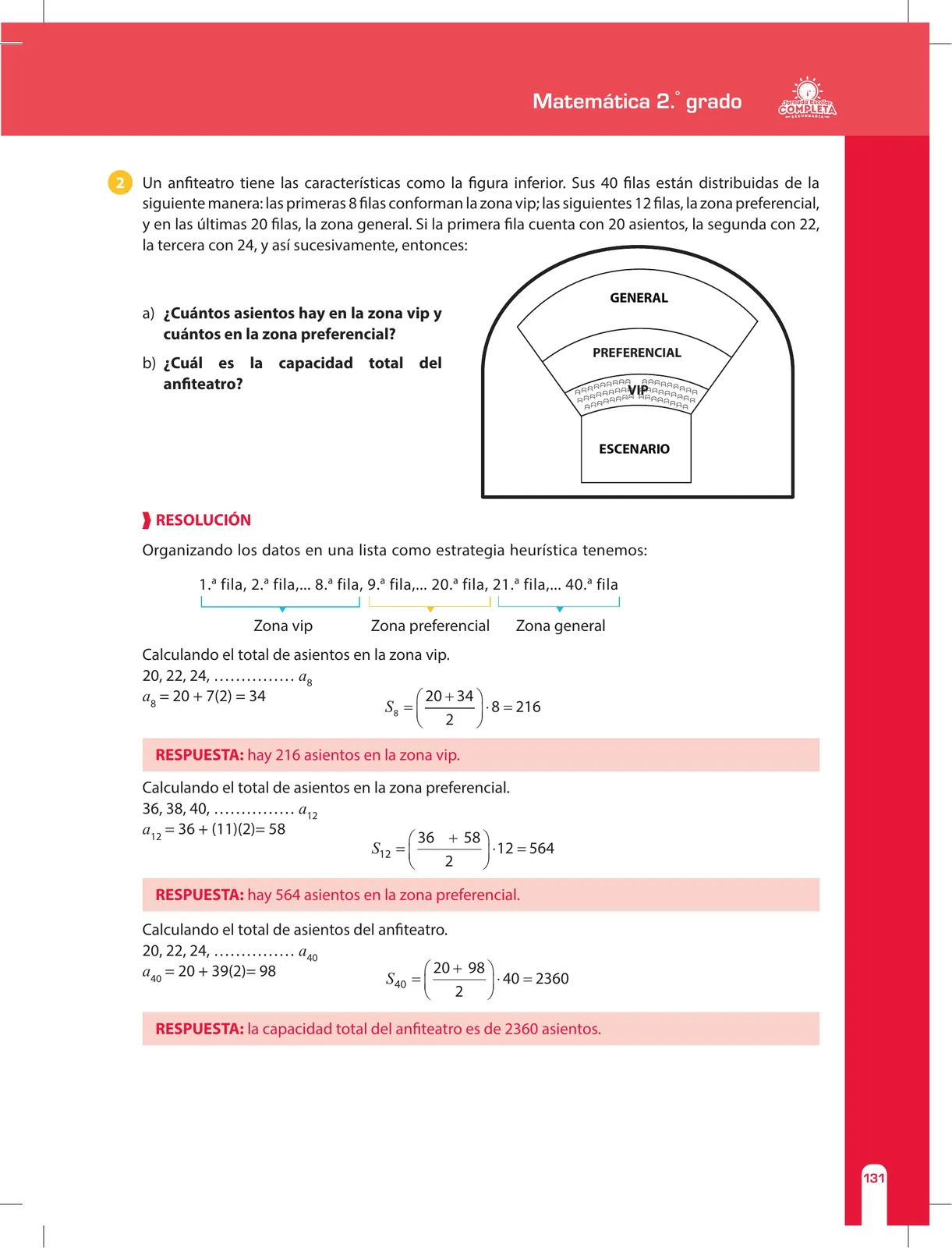 Página 131 de Matemática 2 : cuaderno de reforzamiento pedagógico - JEC · 2016