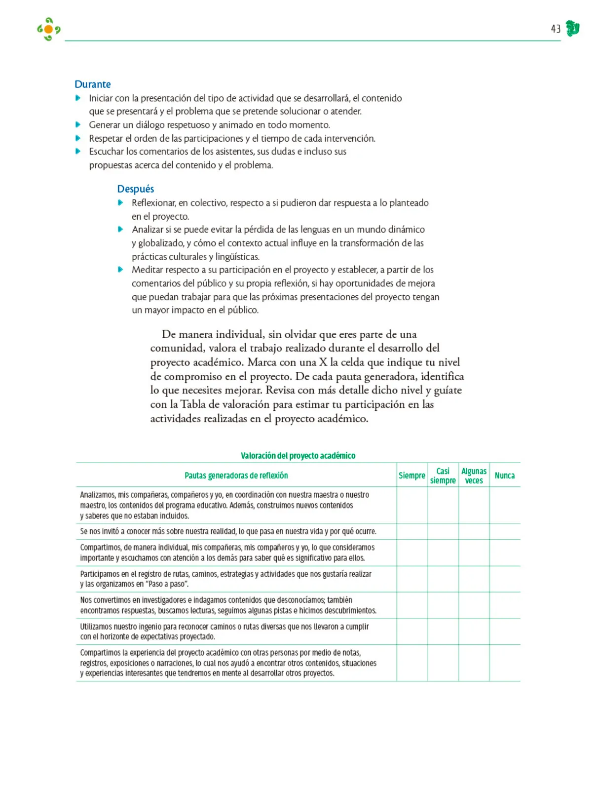 Miniatura página 44 de Colección Nanahuatzin. Nuestro libro de Proyectos. Tomo I.   Libro de Educación Telesecundaria Grado 3°  Ciclo Escolar 2025 - 2026