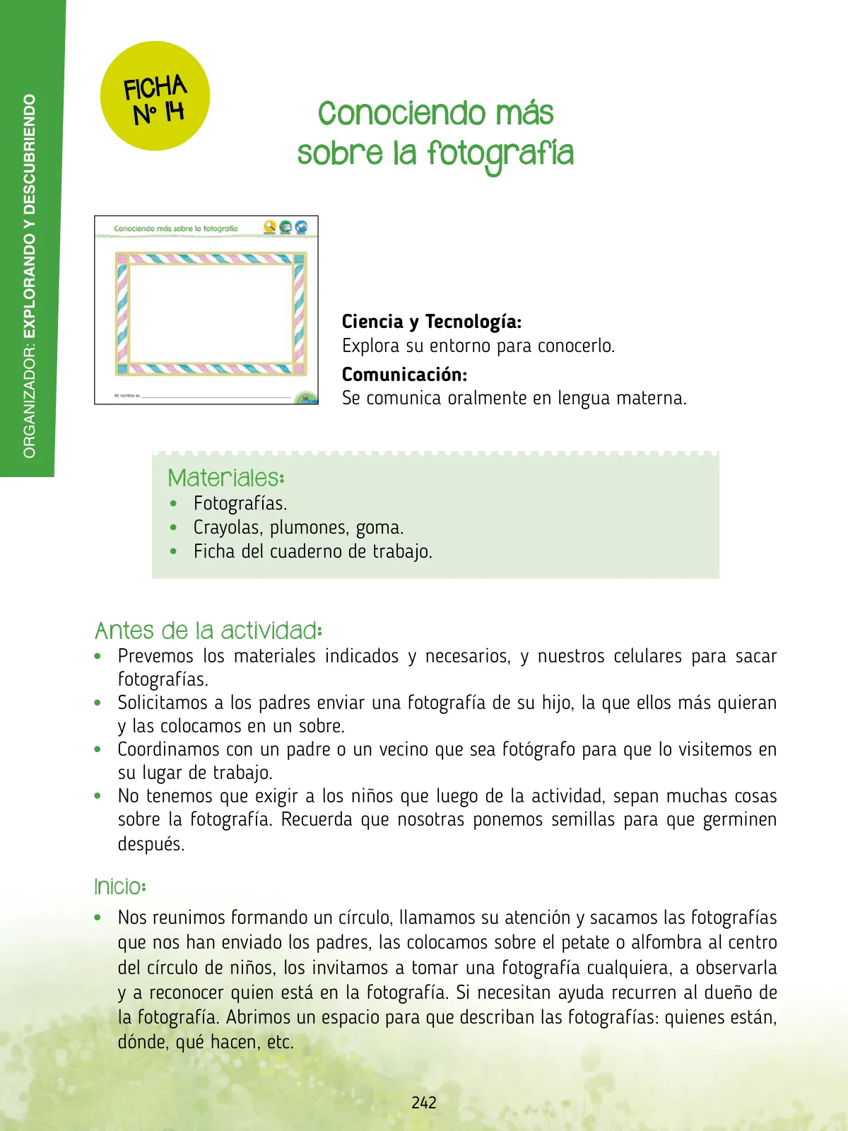 Página 244 de Agenda pedagógica 2017-2018 para docentes de II Ciclo de Instituciones de nivel de Educación Inicial · 2017