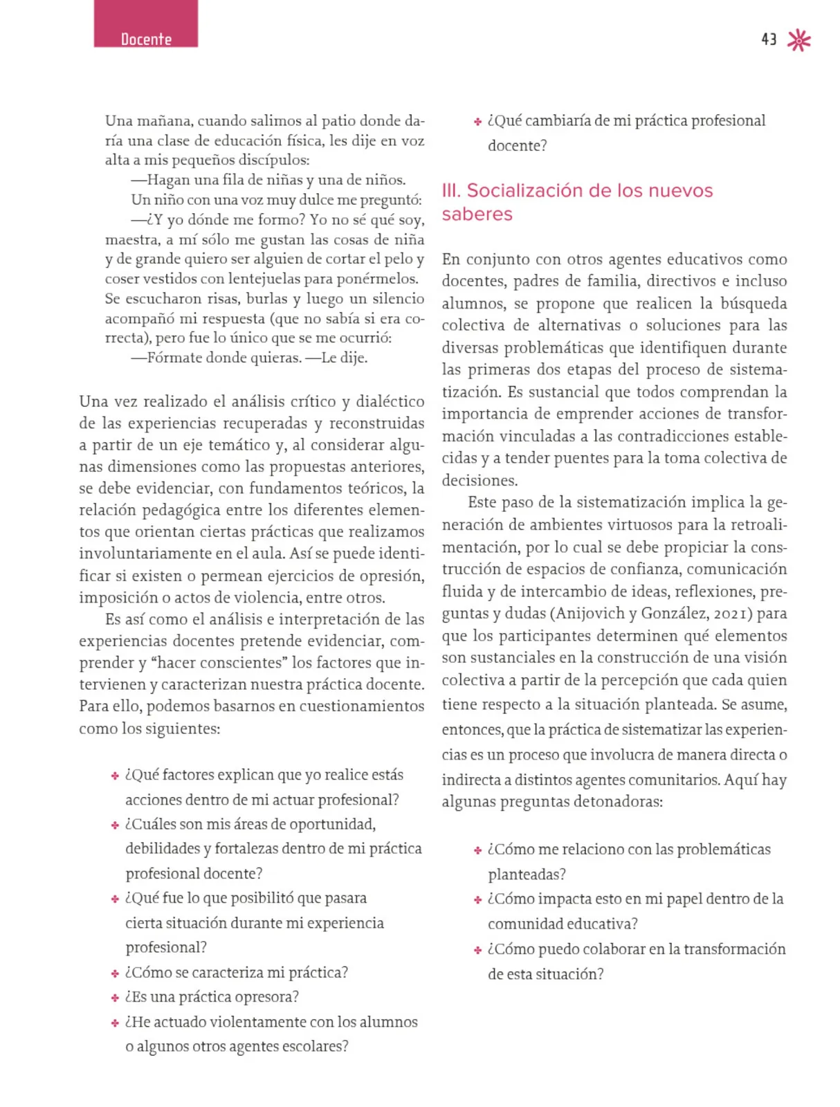 Miniatura página 44 de Un libro sin recetas para la maestra y el maestro. Fase 2  Libro de Educación Preescolar Grado 1°, 2°, 3°  Ciclo Escolar 2025 - 2026