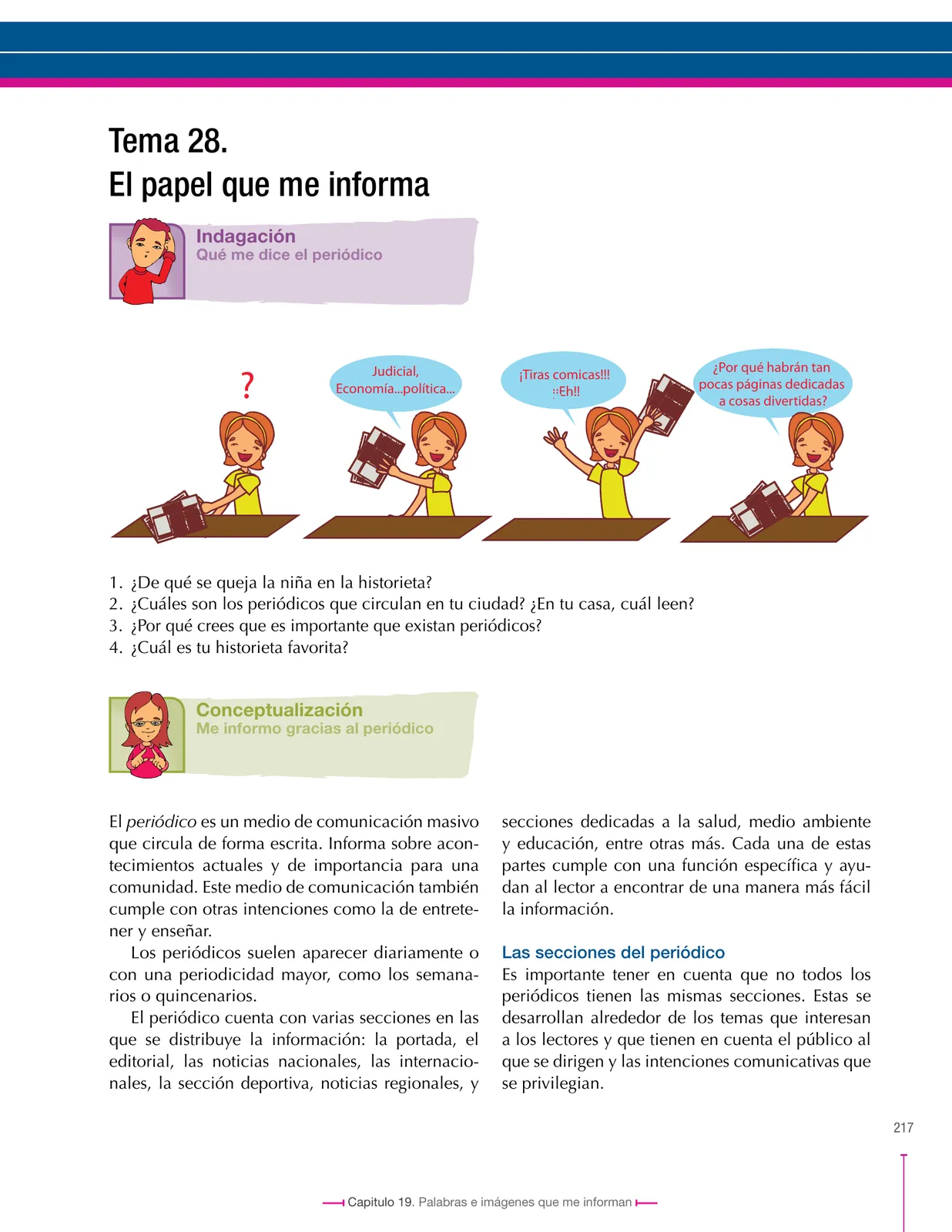 Página 217 de Lenguaje 6° · Secundaria Activa