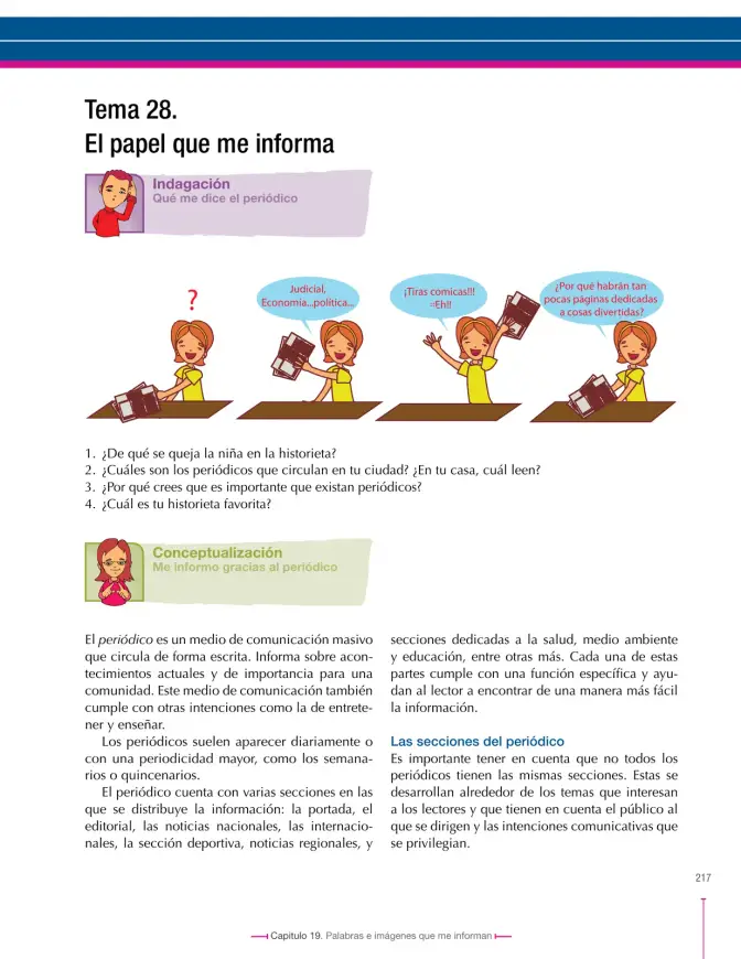 Página 217 de Lenguaje 6° · Secundaria Activa
