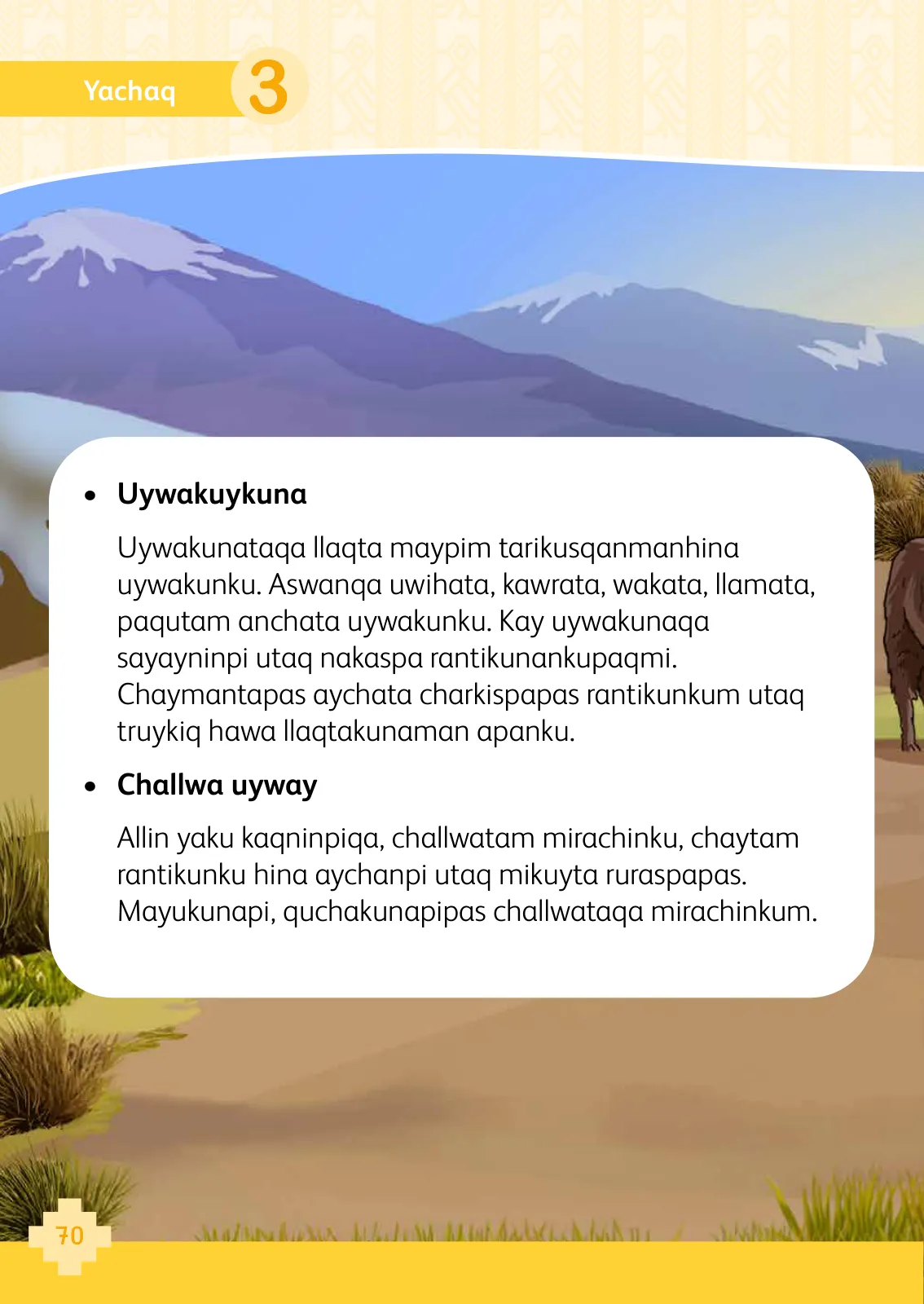Miniatura página 72 de 1 yachaykuna, ruraykuna - Chanka Urin Qichwa. Saberes y Haceres III 1 - Primaria - Quechua Chanka · 2024