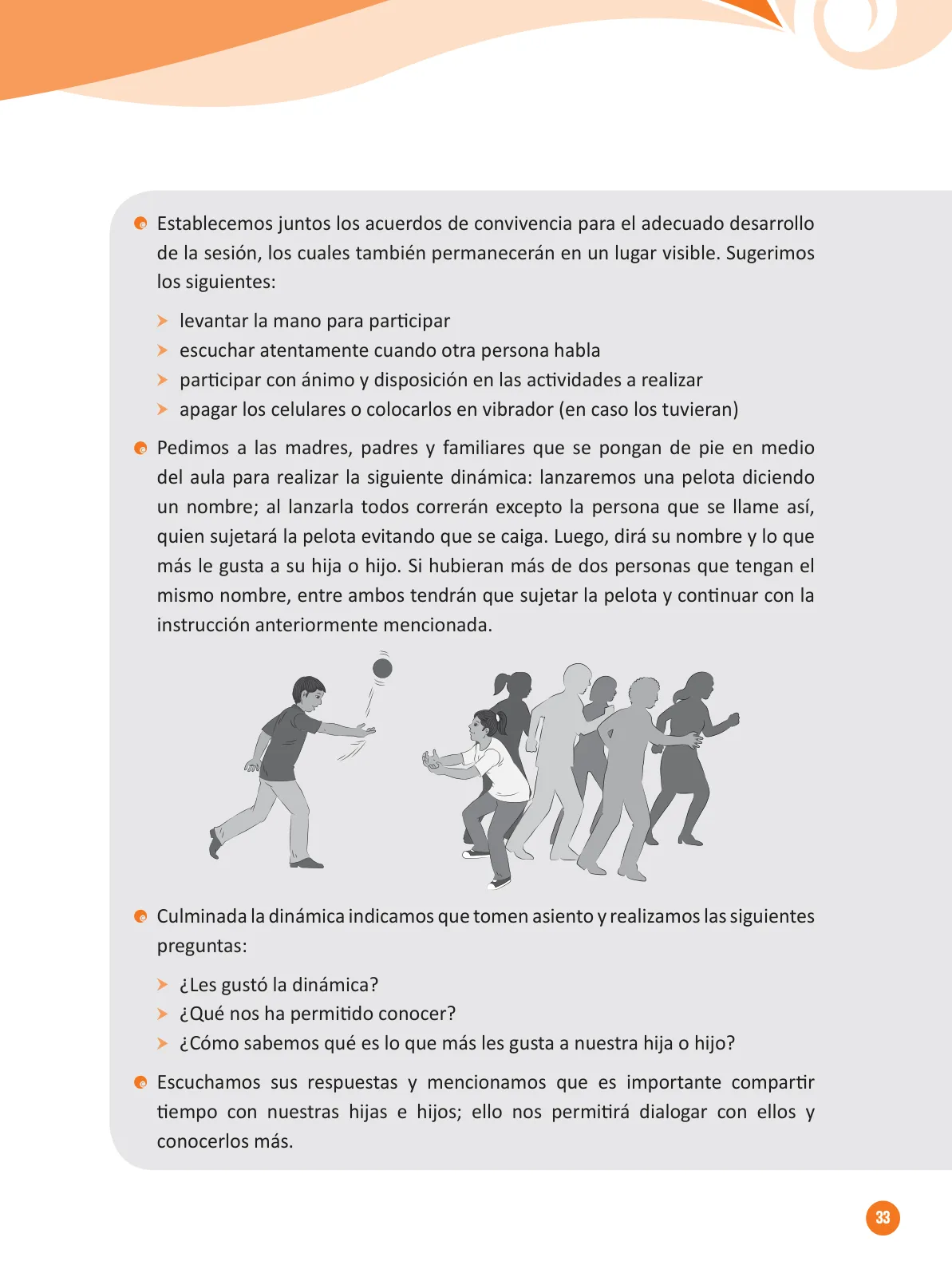 Página 35 de Guía para el trabajo docente con las familias del ciclo IV de Primaria · 2016