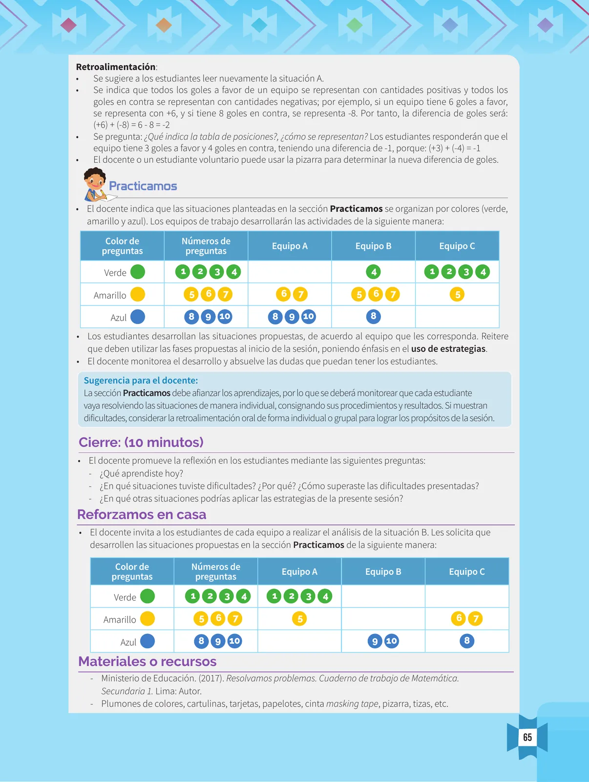 Página 67 de Resolvamos problemas 1 : manual para el docente 2018 · 2018