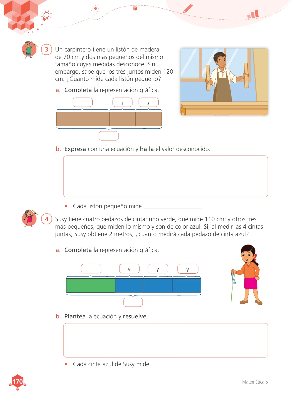 Página 171 de Matemática 5 : cuaderno de trabajo para quinto grado de Educación Primaria 2018 · 2018