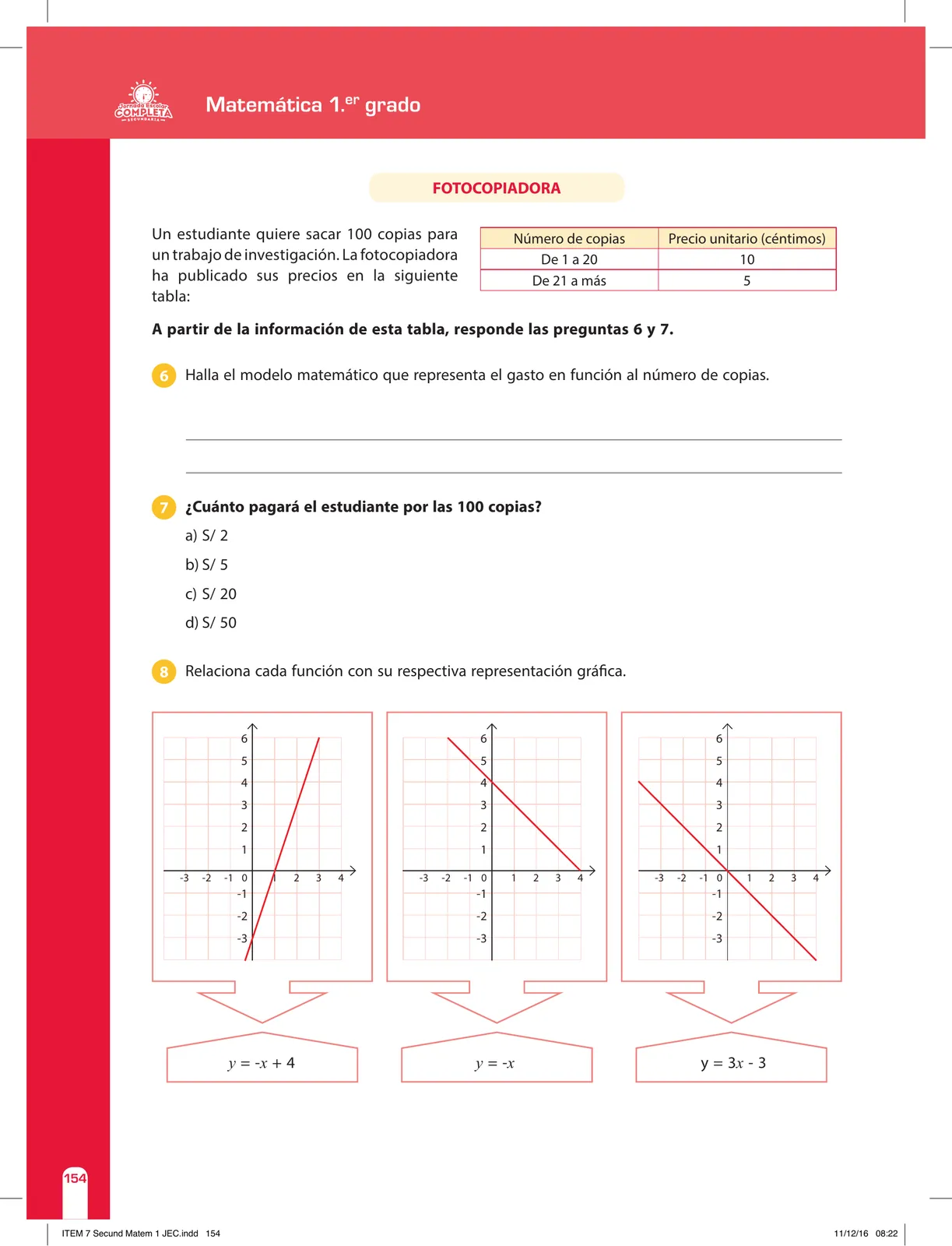 Miniatura página 154 de Matemática 1 : cuaderno de reforzamiento pedagógico - JEC · 2016