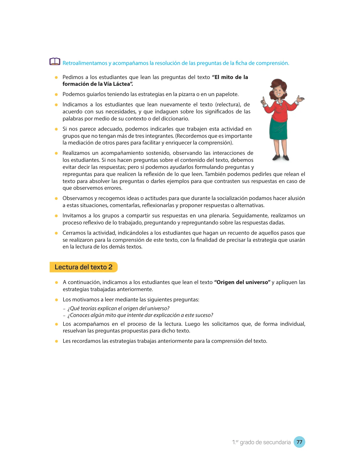 Miniatura página 79 de Comprensión lectora : manual para el docente de primer grado de Secundaria 2018 · 2018