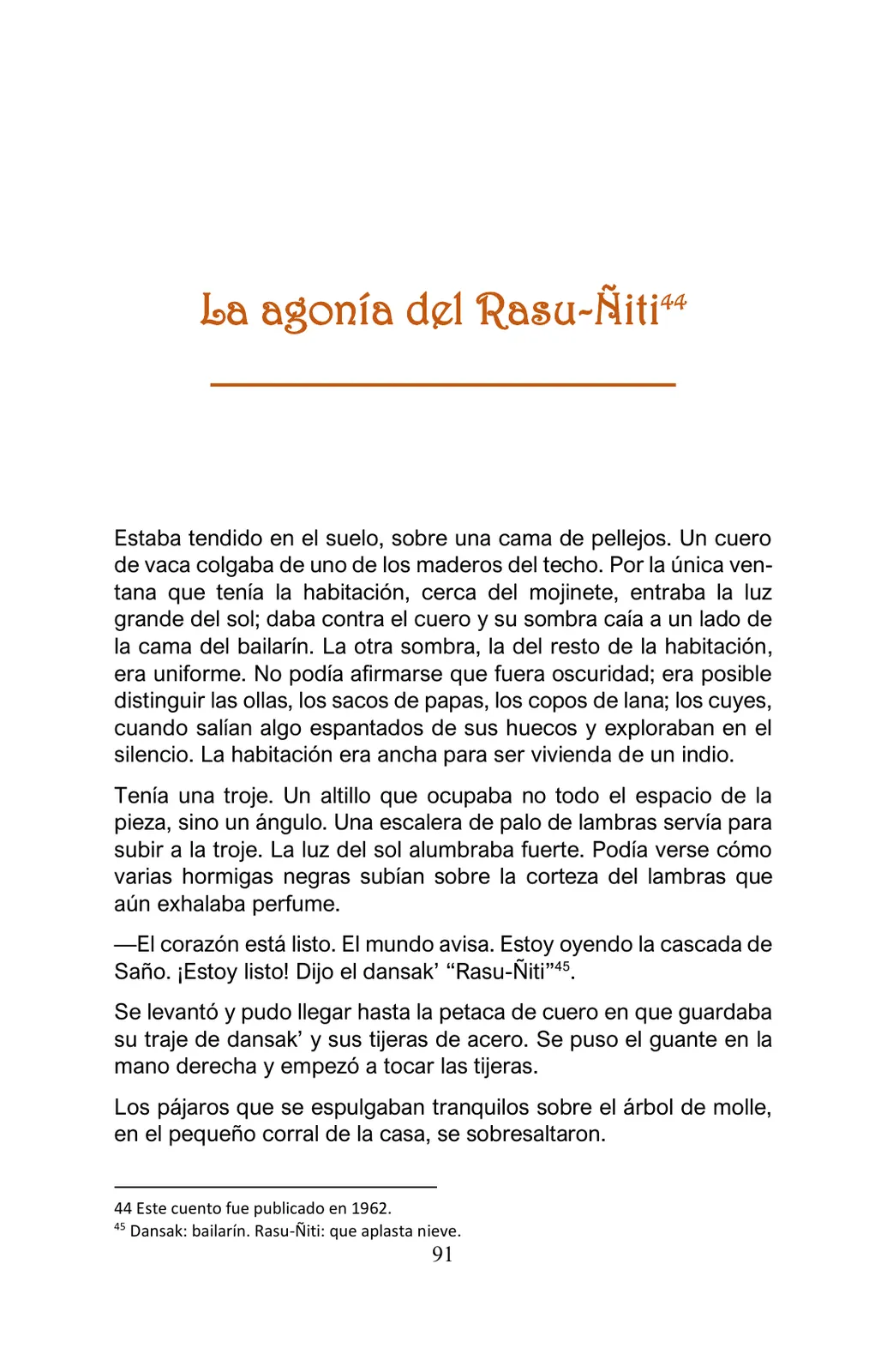 Miniatura página 91 de Arguedas, entre el fuego y el amor : textos seleccionados para estudiantes de Educación Básica · 2021
