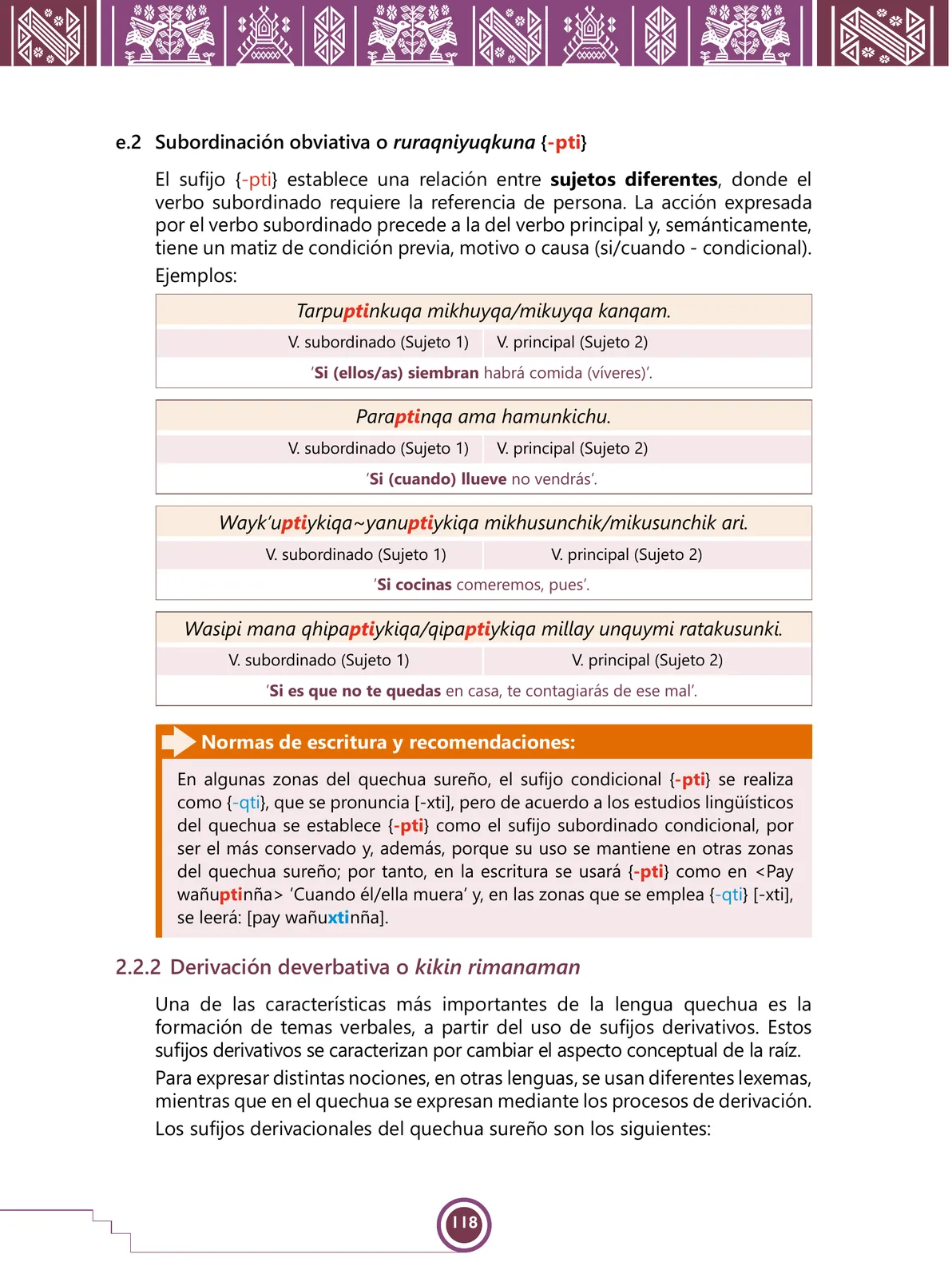 Página 120 de Urin Qichwa Qillqay Yachana Mayt'u = Manual de escritura quechua sureño · 2021