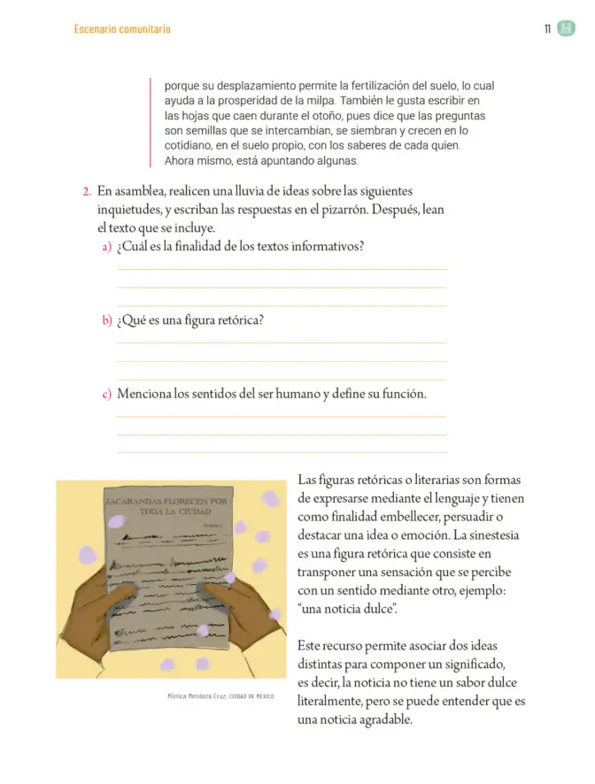 Página 14 de Proyectos Comunitarios. Libro de Educación Primaria Grado 5° Ciclo Escolar 2025 - 2026
