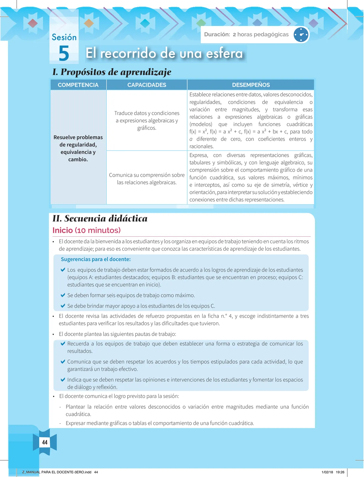Página 46 de Resolvamos problemas 3 : manual para el docente 2018 · 2018