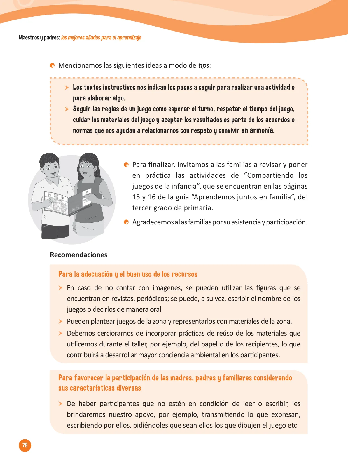 Miniatura página 80 de Guía para el trabajo docente con las familias del ciclo IV de Primaria · 2016