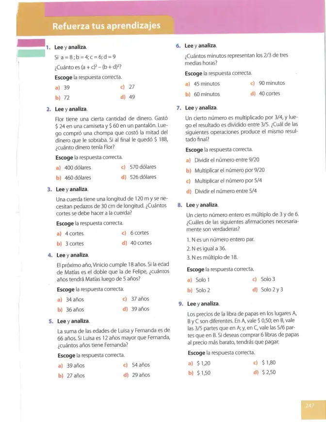 Página 247 de Matematica 8° · Egb 8 Matematica 2025 · 2025