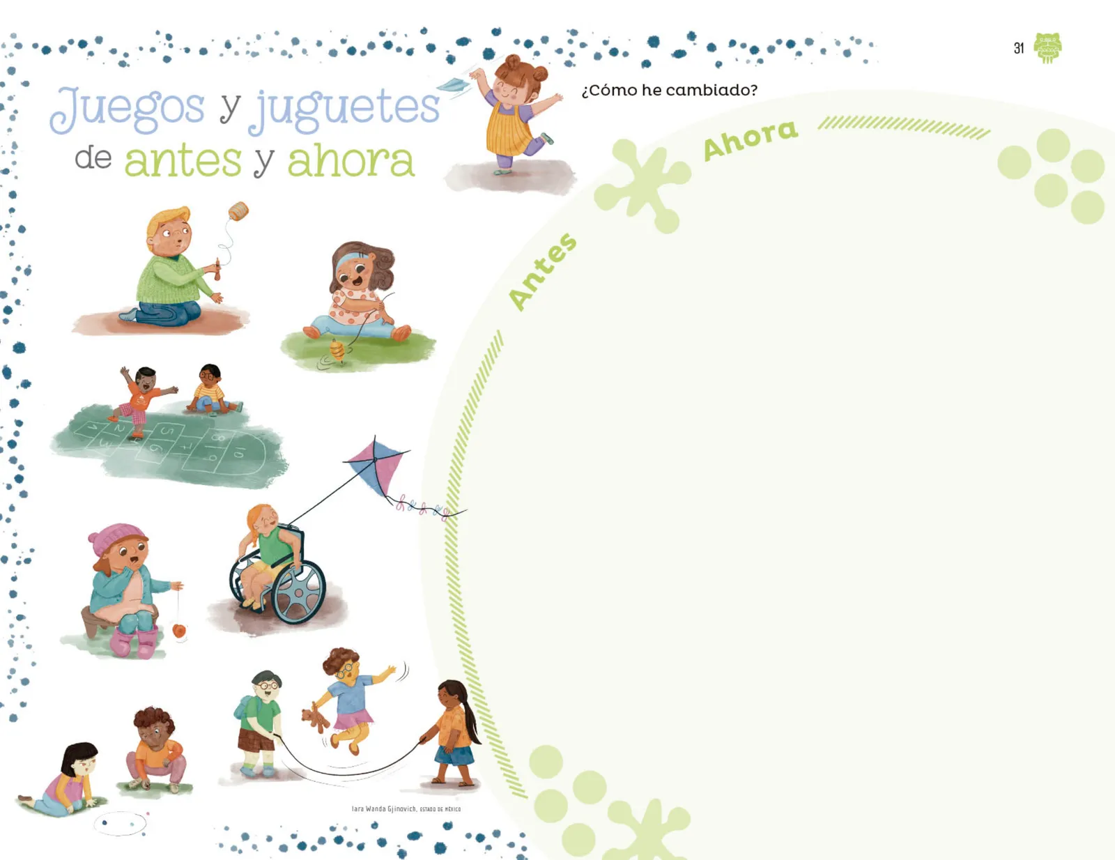 Página 32 de Explorar e imaginar con mi libro de Preescolar.   Libro de Educación Preescolar Grado 2°  Ciclo Escolar 2025 - 2026