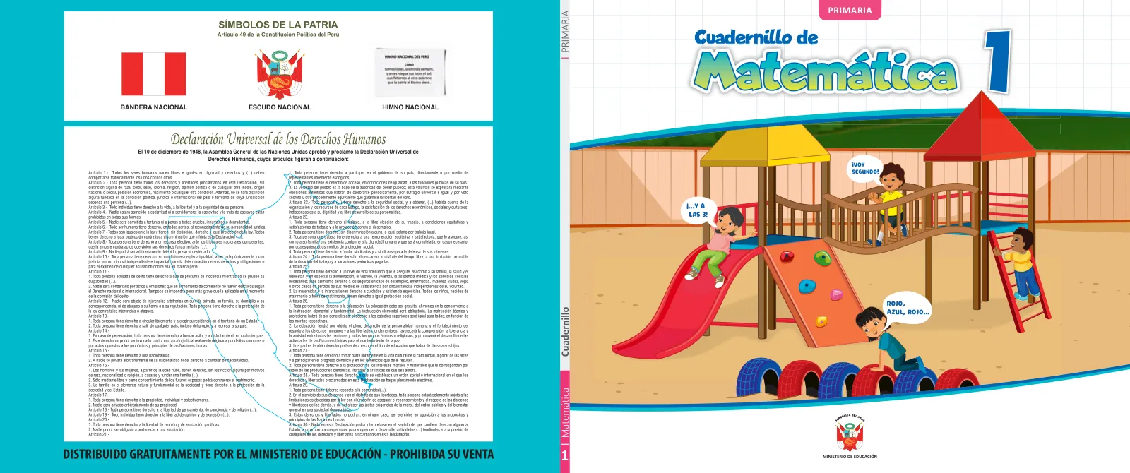 Portada de Cuadernillo de Matemática 1, primer grado de Primaria · 2023