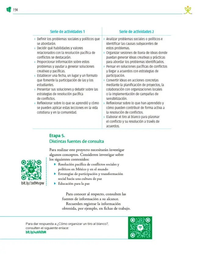 Página 195 de Colección Nanahuatzin. Nuestro libro de Proyectos. Tomo II. Libro de Educación Telesecundaria Grado 3° Ciclo Escolar 2025 - 2026