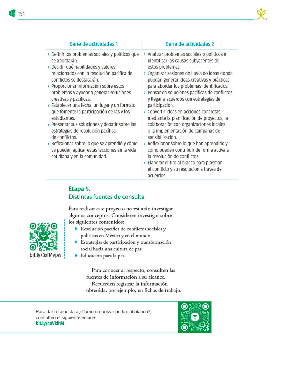 Miniatura página 195 de Colección Nanahuatzin. Nuestro libro de Proyectos.  Tomo II.  Libro de Educación Telesecundaria Grado 3°  Ciclo Escolar 2025 - 2026