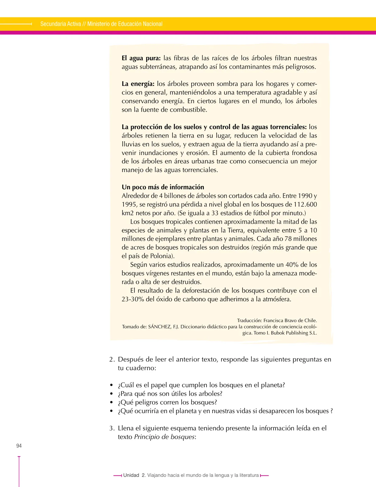 Página 94 de Lenguaje 7° · Secundaria Activa