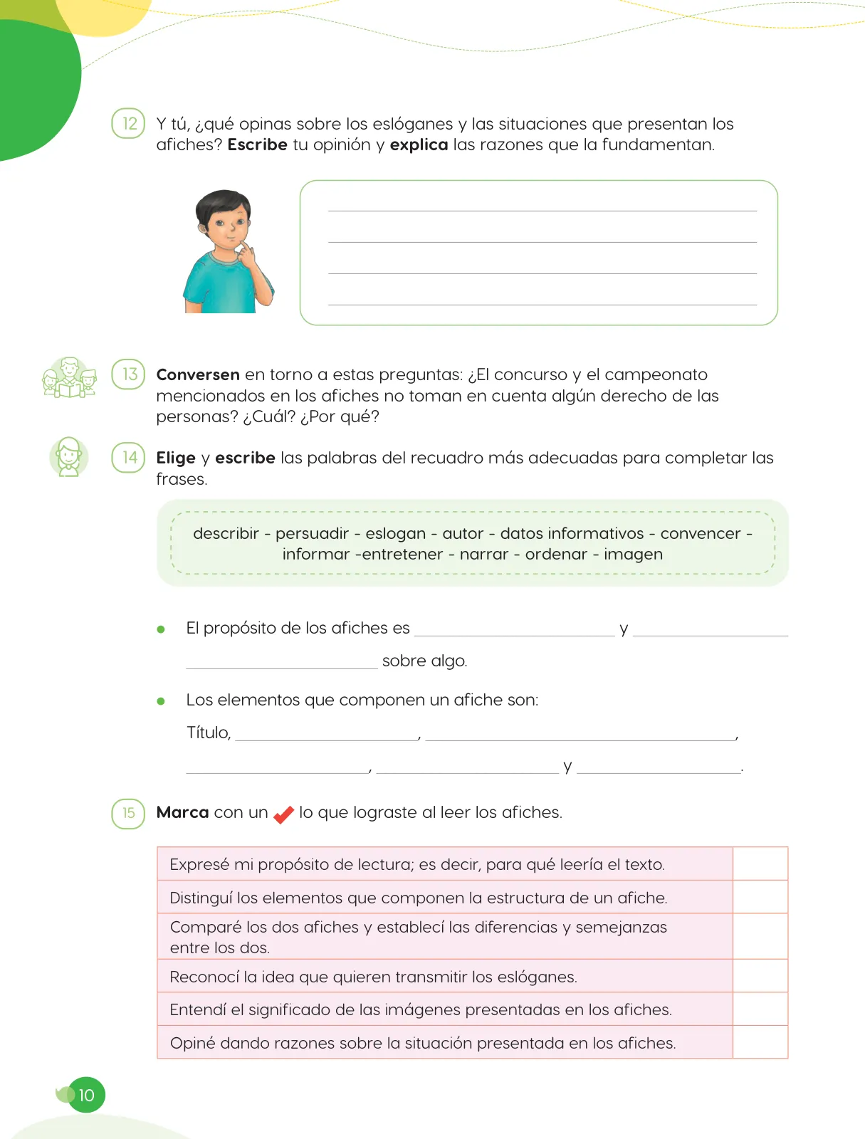 Miniatura página 12 de Cuadernillo de Comunicación 6, sexto grado de Primaria · 2023