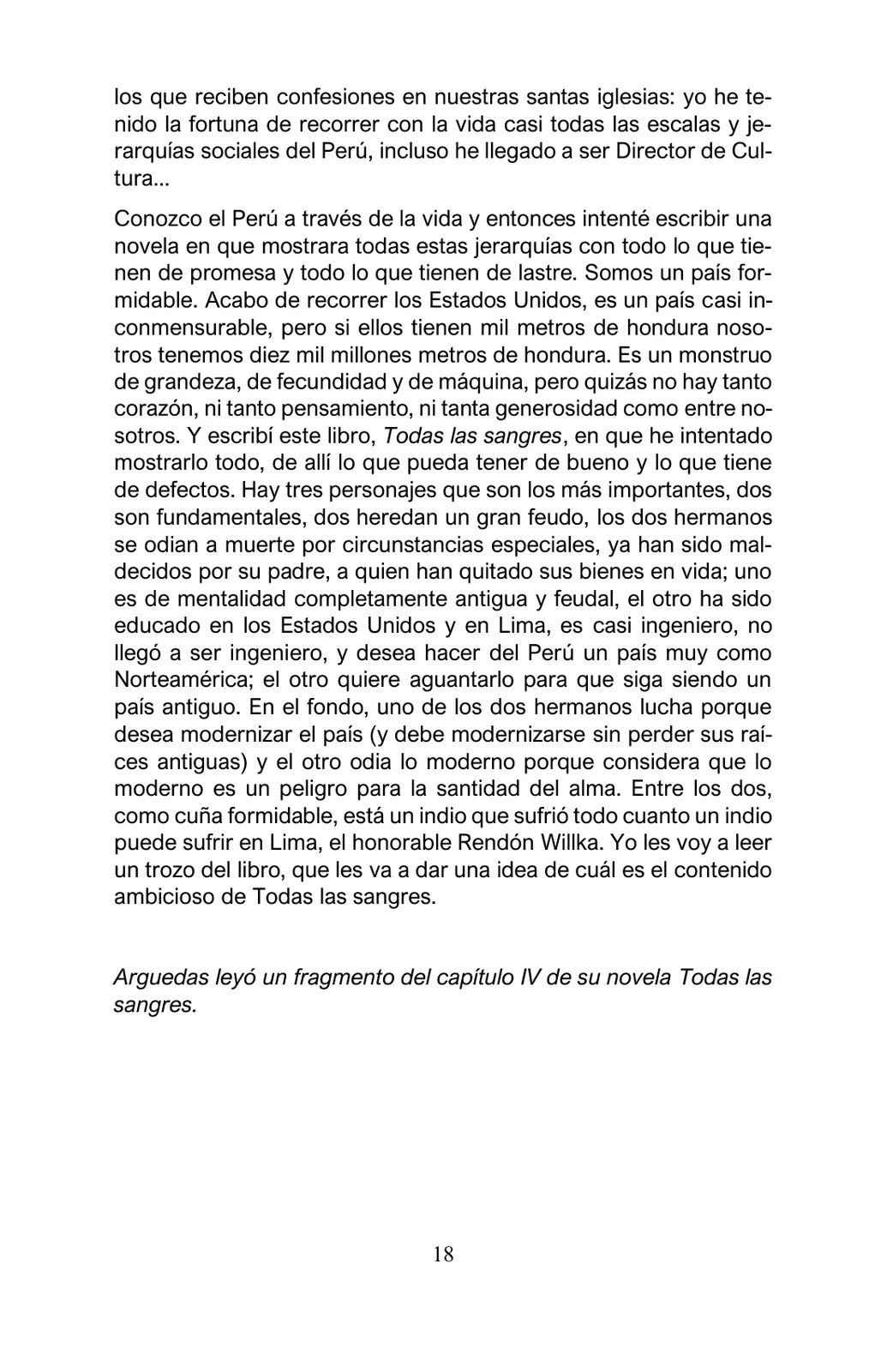Página 18 de Arguedas, entre el fuego y el amor : textos seleccionados para estudiantes de Educación Básica · 2021