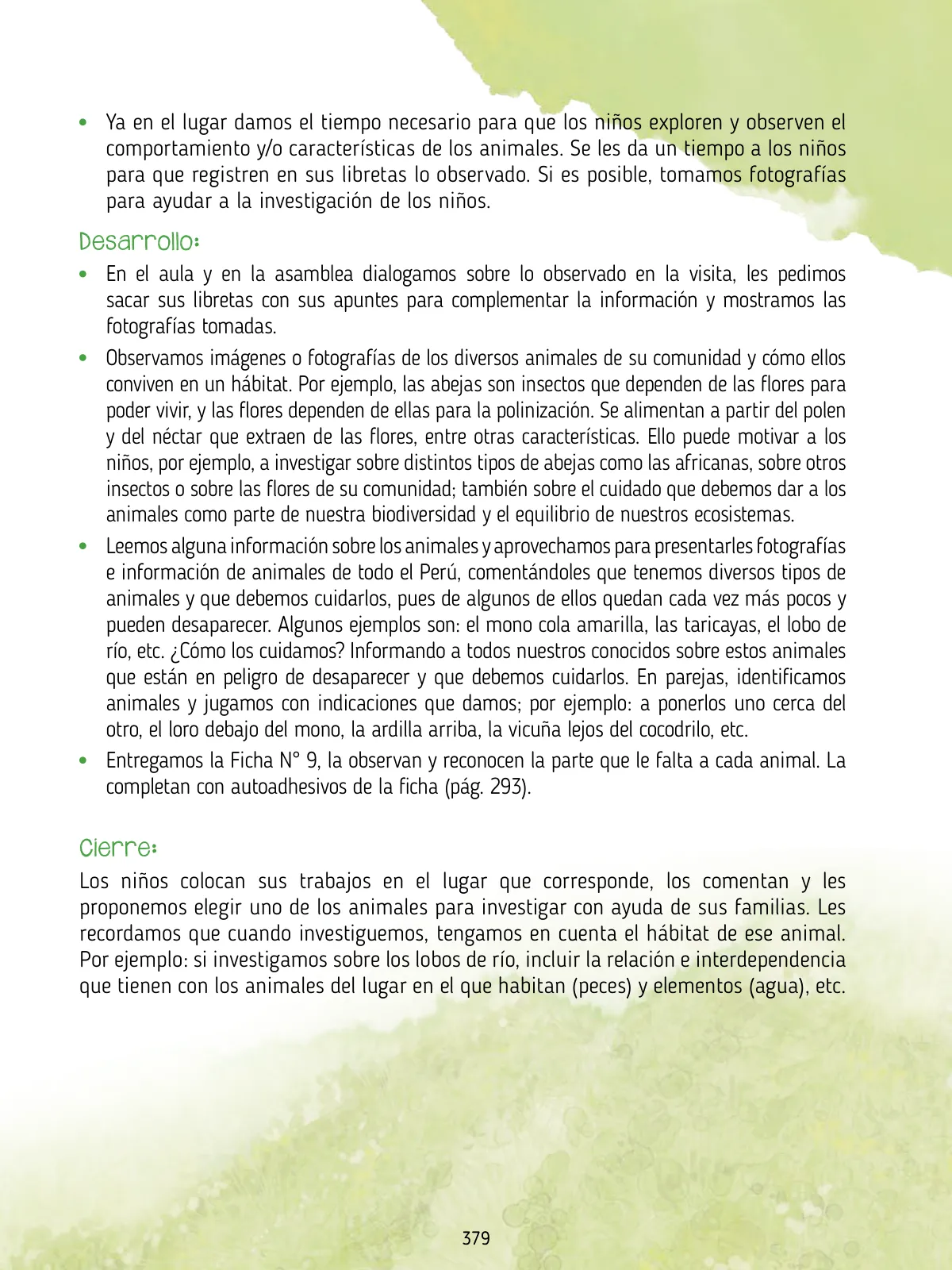 Página 381 de Agenda pedagógica 2017-2018 para docentes de II Ciclo de Instituciones de nivel de Educación Inicial · 2017