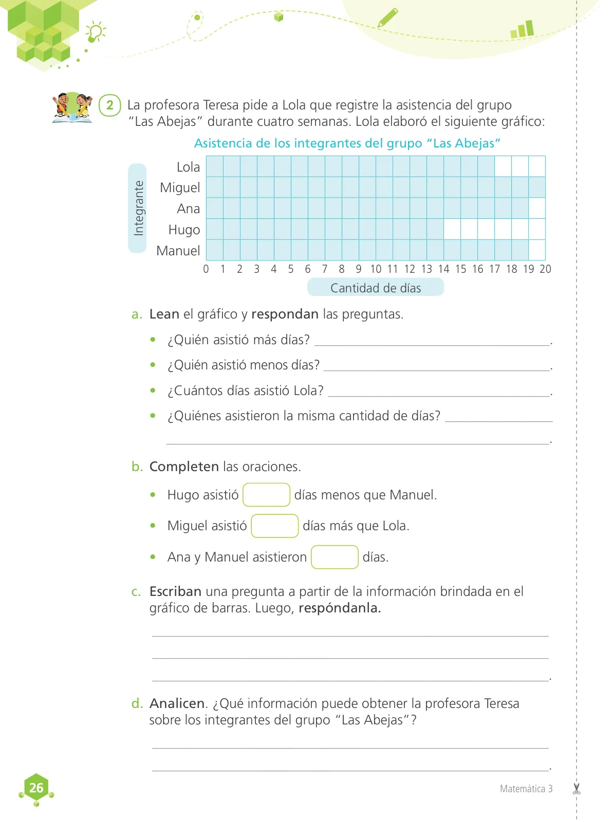 Página 28 de Matemática 3 : cuaderno de trabajo para tercer grado de Educación Primaria 2019 · 2019