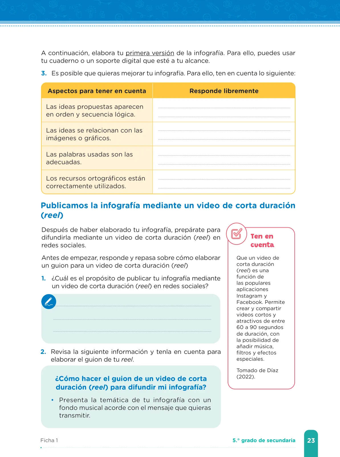 Página 25 de Fichas de aprendizaje de Comunicación 5 · 2024