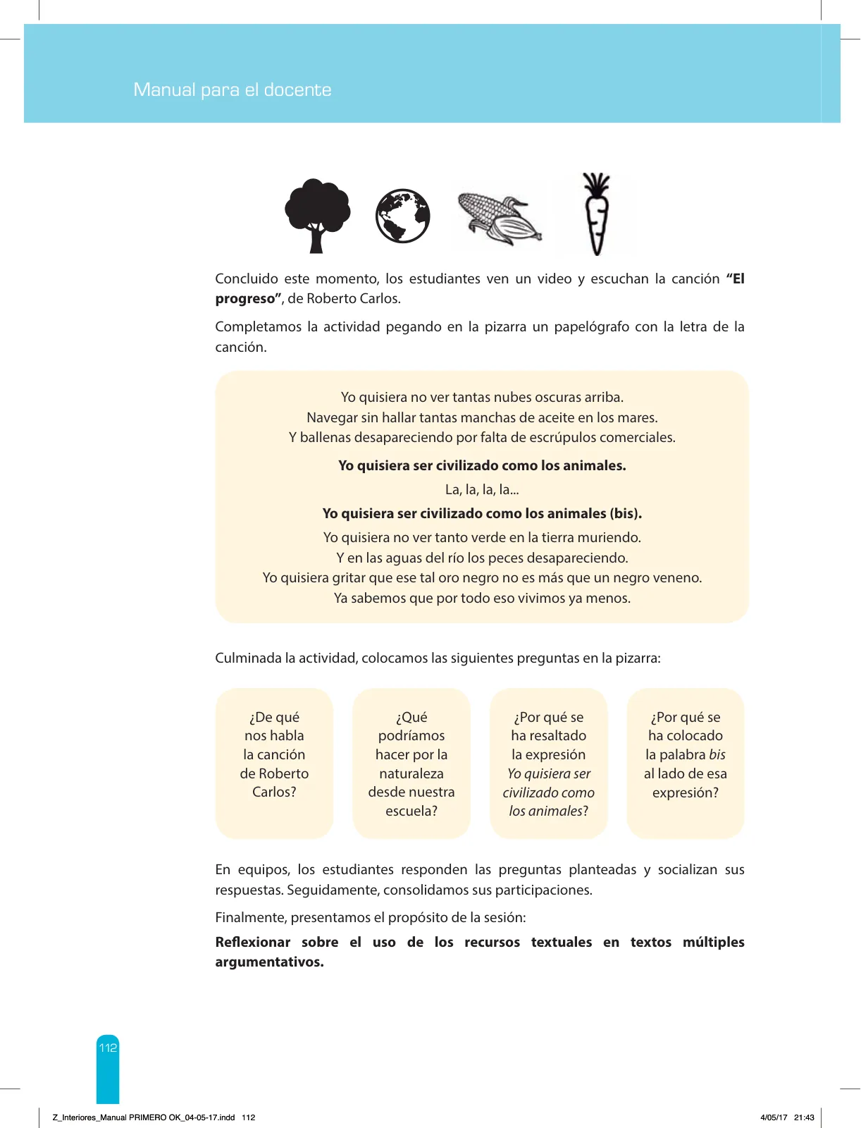 Página 114 de Comprensión lectora 1 : manual para el docente de primer grado de Secundaria · 2017
