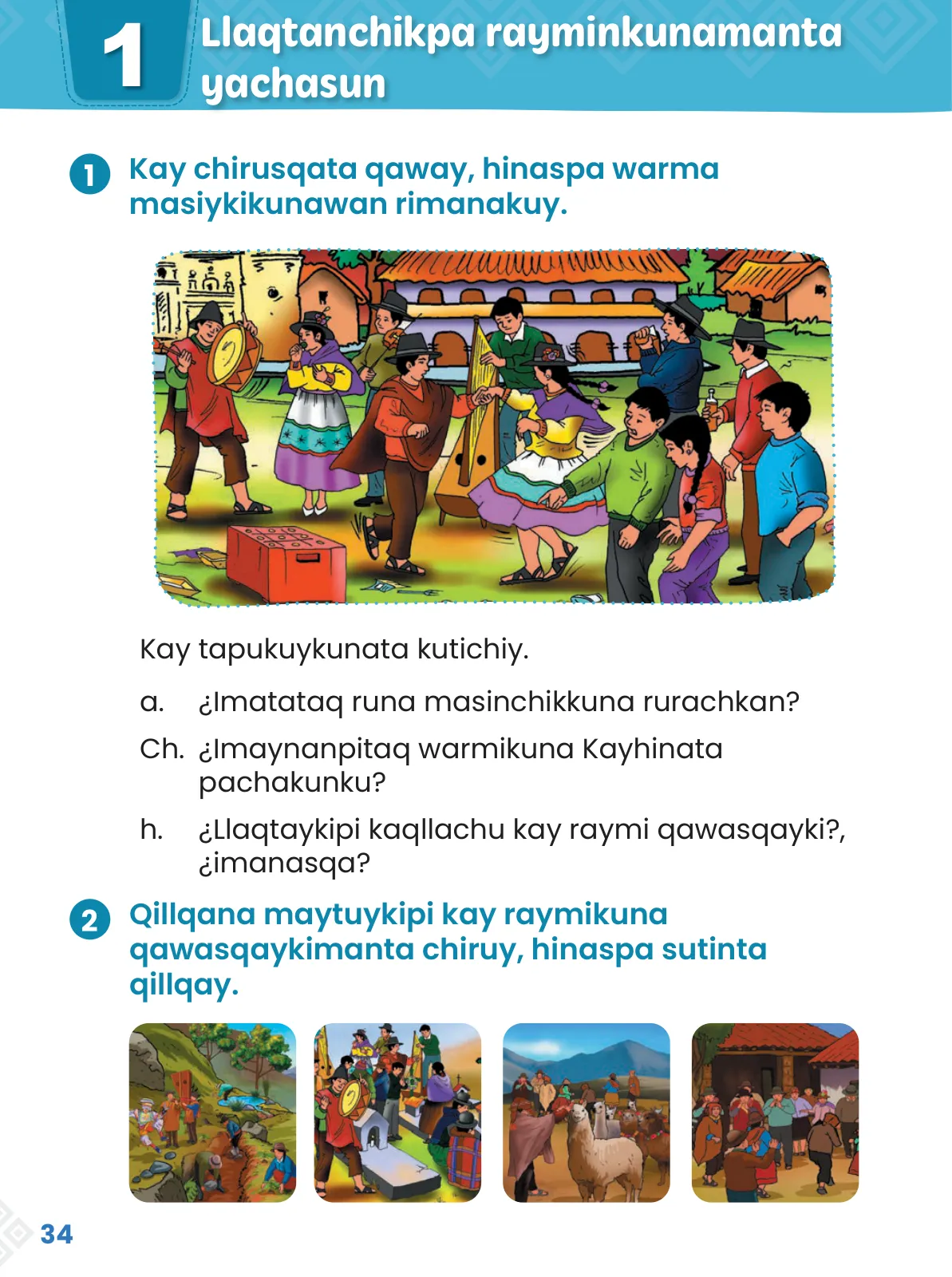 Miniatura página 36 de Ñawichana Maytu 1 Quechua - Chanka. Texto de Comunicación del 1° Primaria - Quechua Chanka · 2023