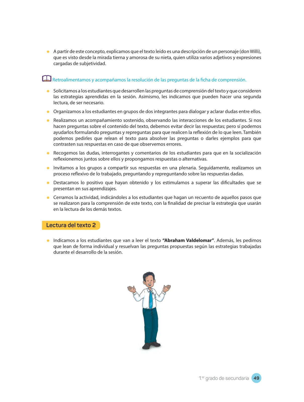 Página 51 de Comprensión lectora : manual para el docente de primer grado de Secundaria 2018 · 2018