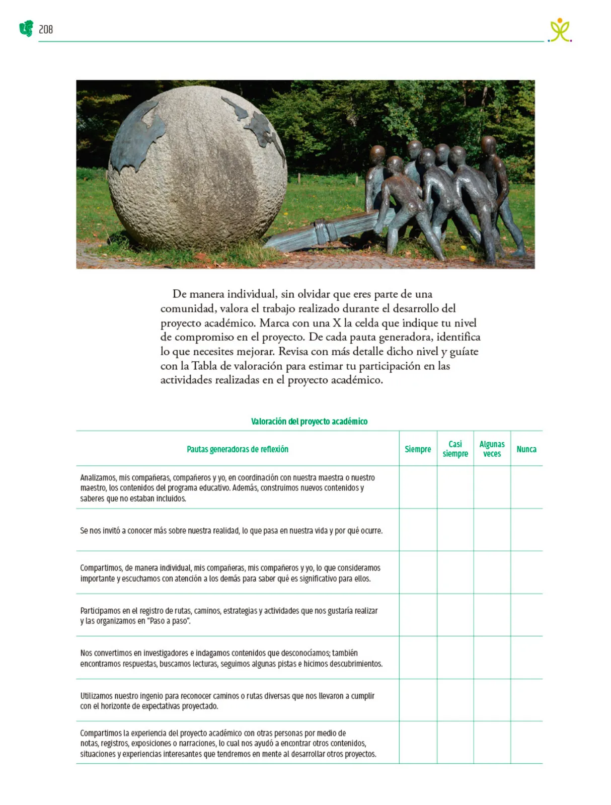 Miniatura página 209 de Colección Nanahuatzin. Nuestro libro de Proyectos.  Tomo III.  Libro de Educación Telesecundaria Grado 3°  Ciclo Escolar 2025 - 2026