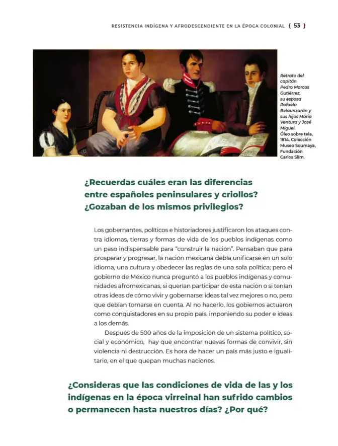 Página 54 de Historia del pueblo mexicano. Multigrado Libro de Educación Telesecundaria Grado 1° Ciclo Escolar 2025 - 2026