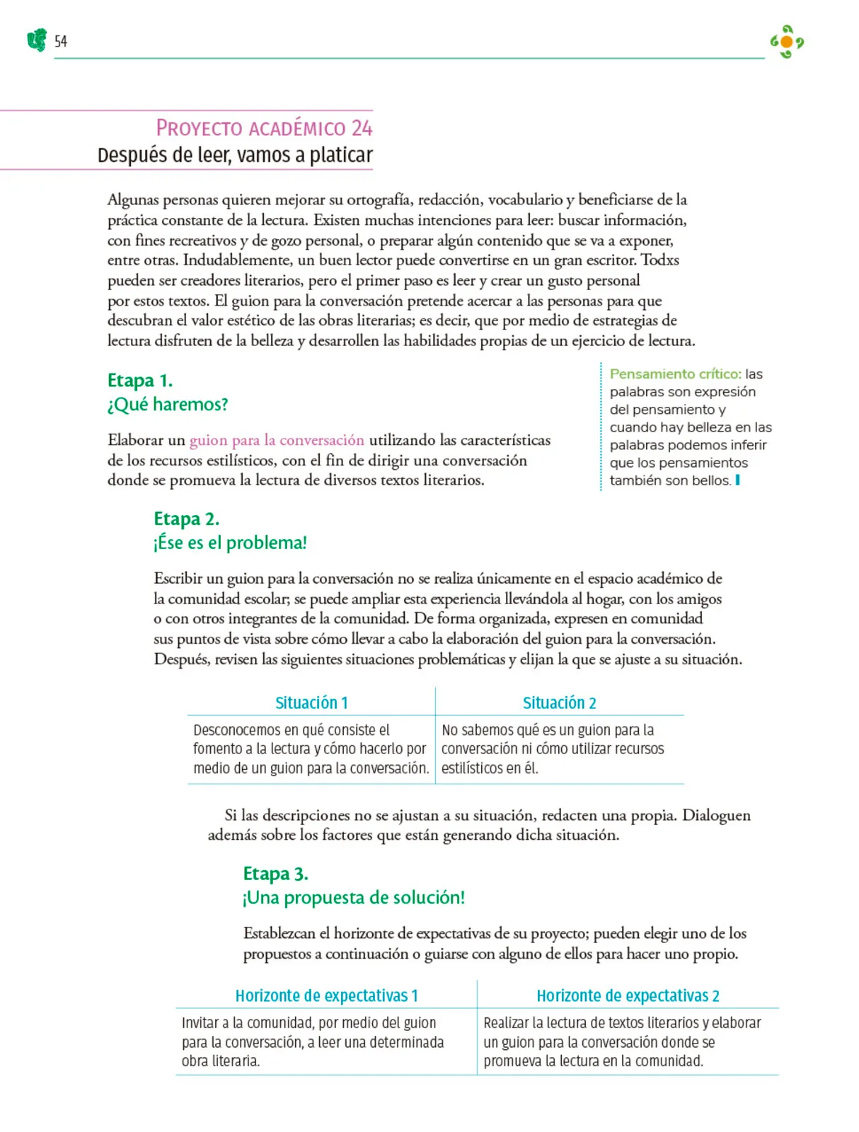 Miniatura página 55 de Colección Ximhai. Nuestro libro de Proyectos.  Tomo II.   Libro de Educación Telesecundaria Grado 1°  Ciclo Escolar 2025 - 2026