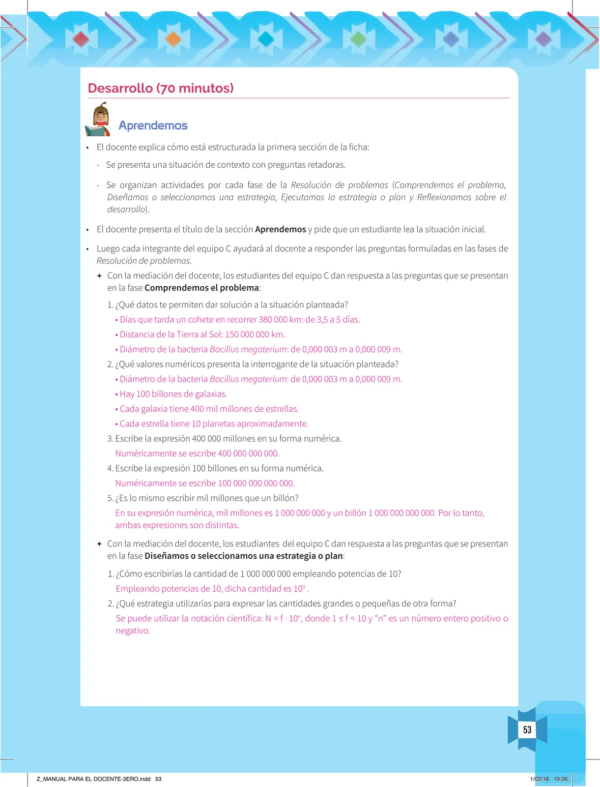 Miniatura página 55 de Resolvamos problemas 3 : manual para el docente 2018 · 2018