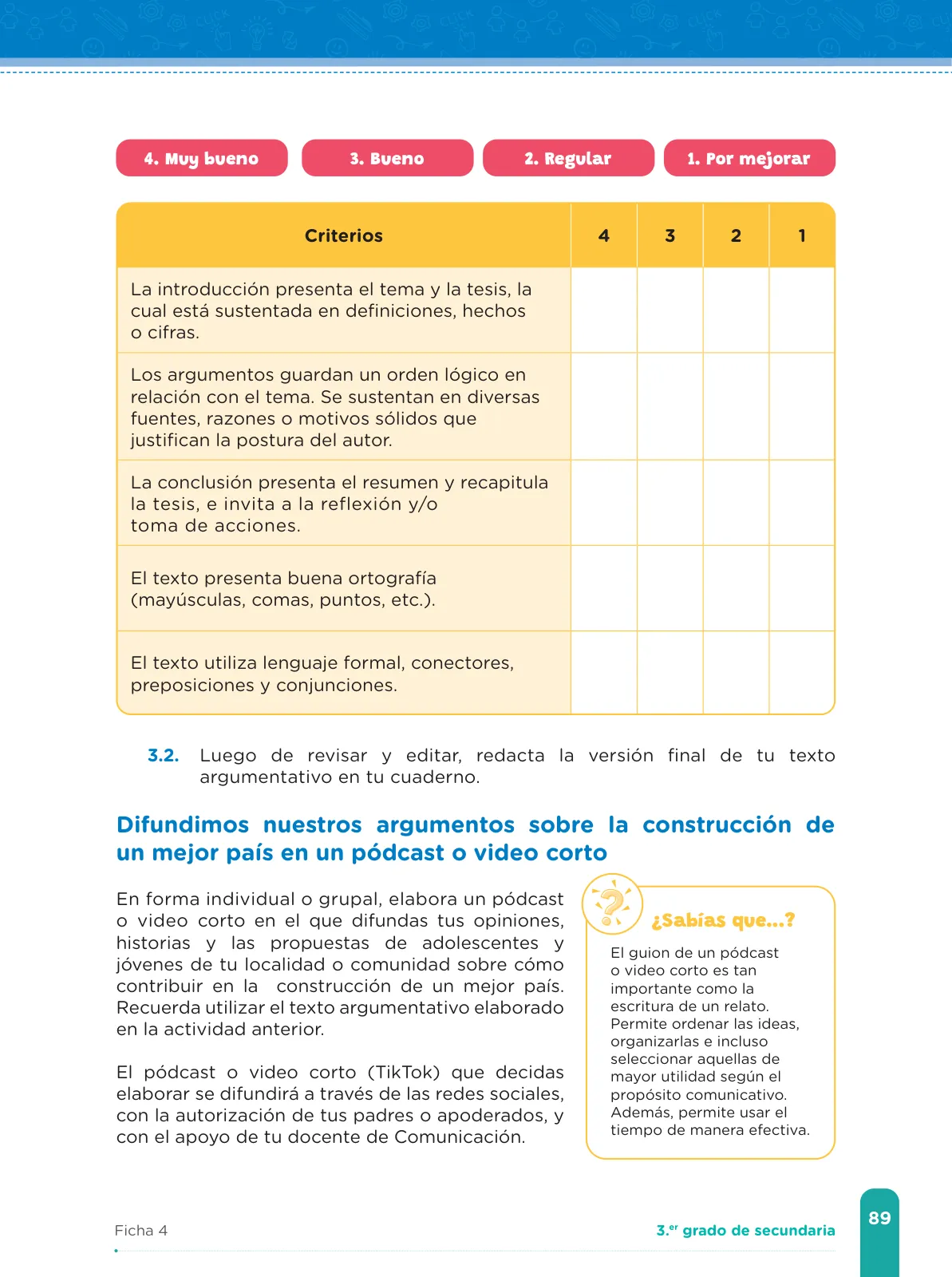 Miniatura página 91 de Fichas de aprendizaje de Comunicación 3 · 2024