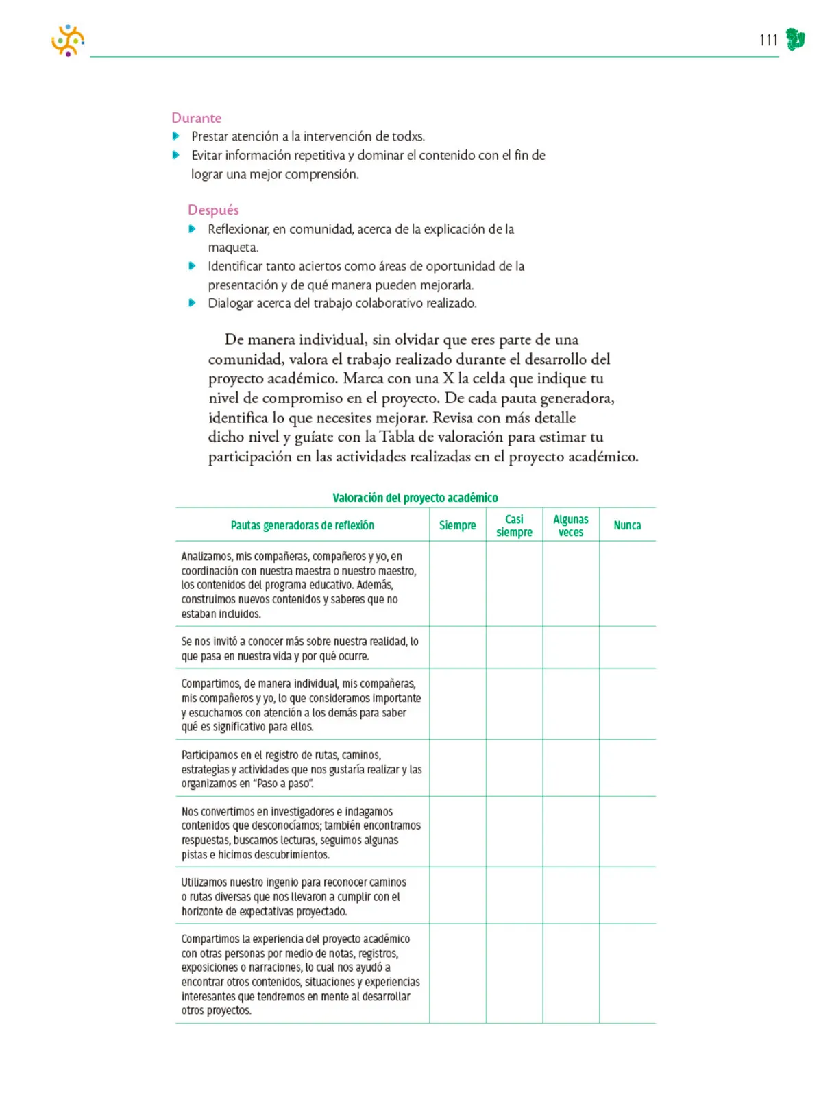 Miniatura página 112 de Colección Ximhai. Nuestro libro de Proyectos.  Tomo II.   Libro de Educación Telesecundaria Grado 1°  Ciclo Escolar 2025 - 2026