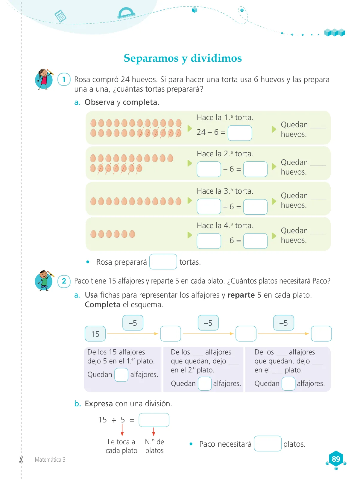 Página 91 de Matemática 3 : cuaderno de trabajo para tercer grado de Educación Primaria 2019 · 2019