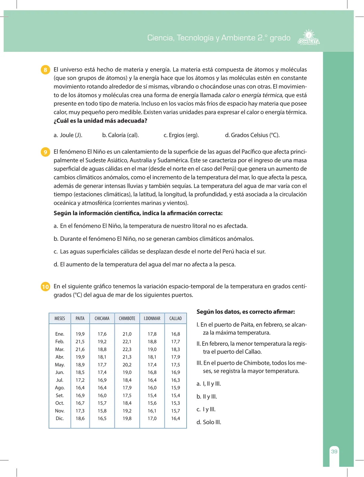 Miniatura página 39 de Ciencia, Tecnología y Ambiente 2 : cuaderno de reforzamiento pedagógico - JEC · 2016