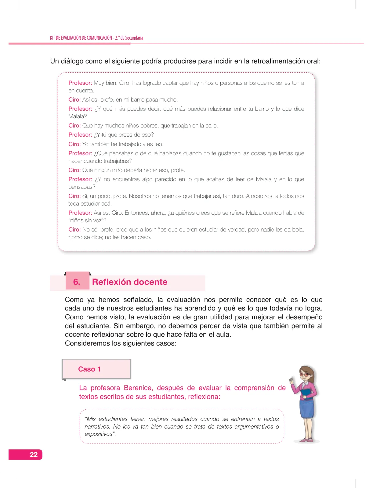 Miniatura página 22 de Comunicación, kit de evaluación Demostrando lo que aprendimos, 2do. secundaria : manual de uso para el docente · 2016