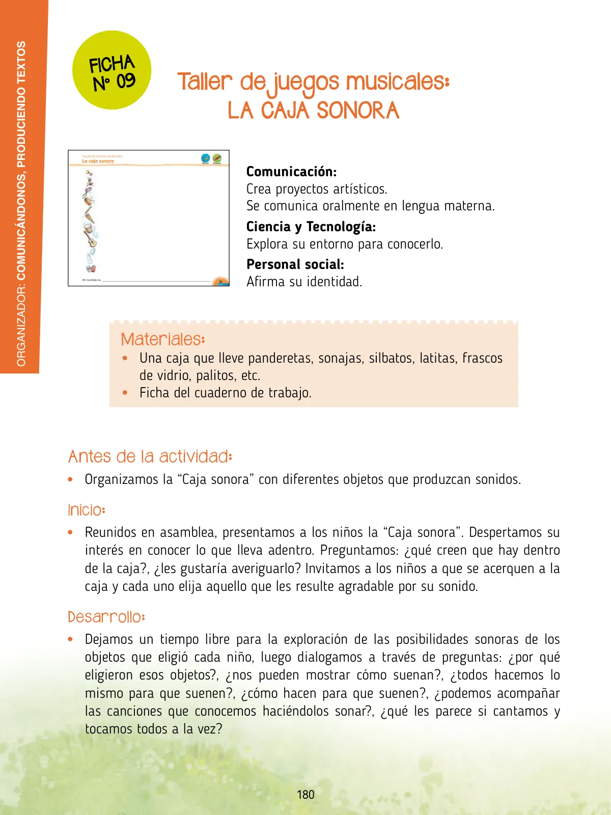 Página 182 de Agenda pedagógica 2017-2018 para docentes de II Ciclo de Instituciones de nivel de Educación Inicial · 2017