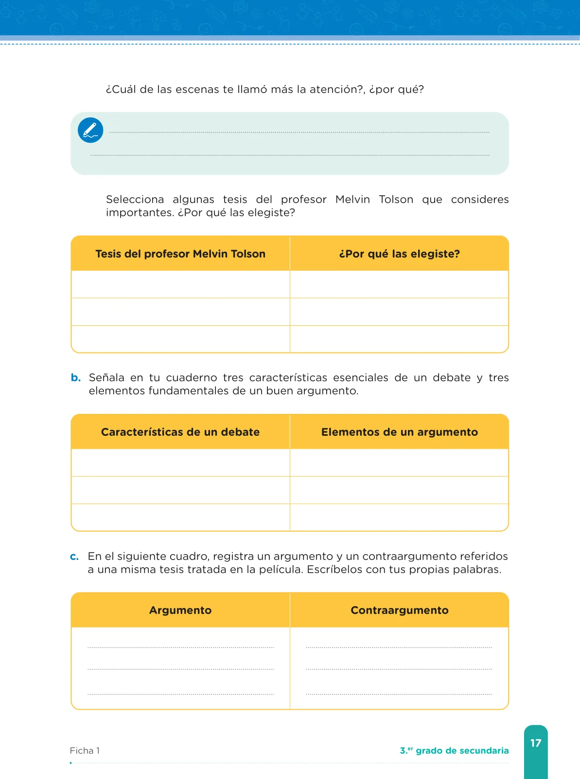 Página 19 de Fichas de aprendizaje de Comunicación 3 · 2024